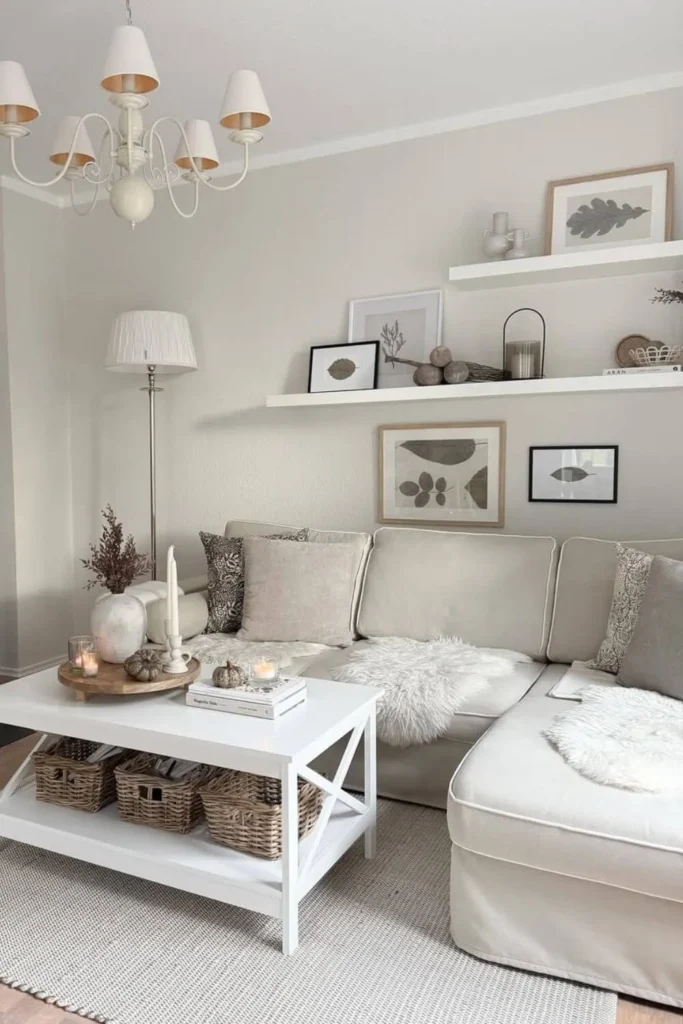 Decoração farmhouse para apartamentos pequenos com paleta neutra