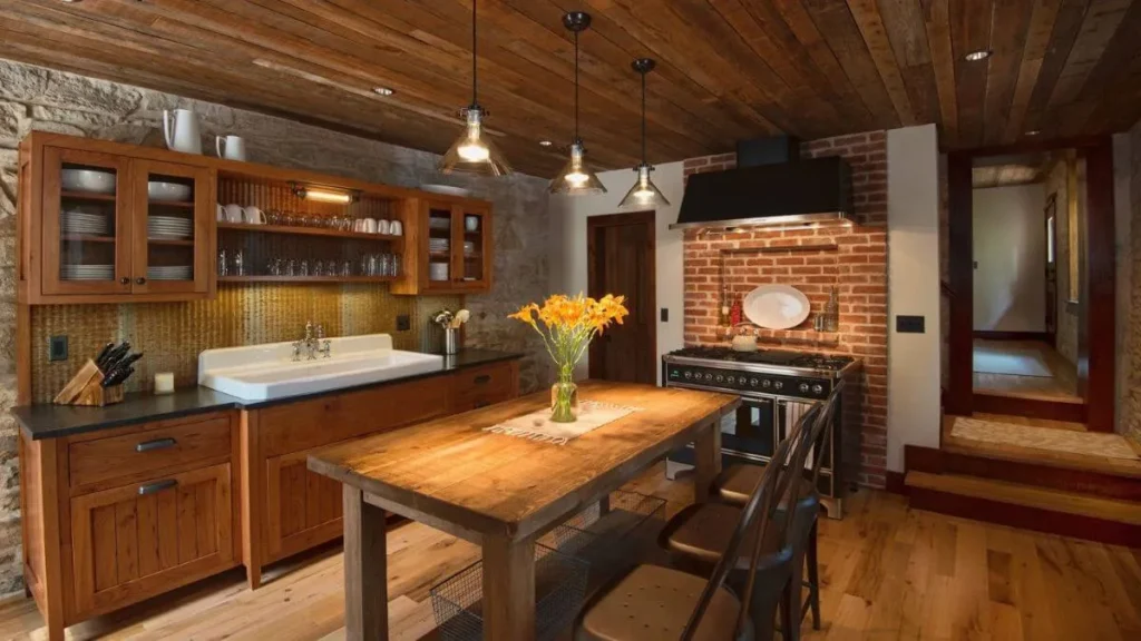 Cozinha acolhedora madeira rustica e design atual