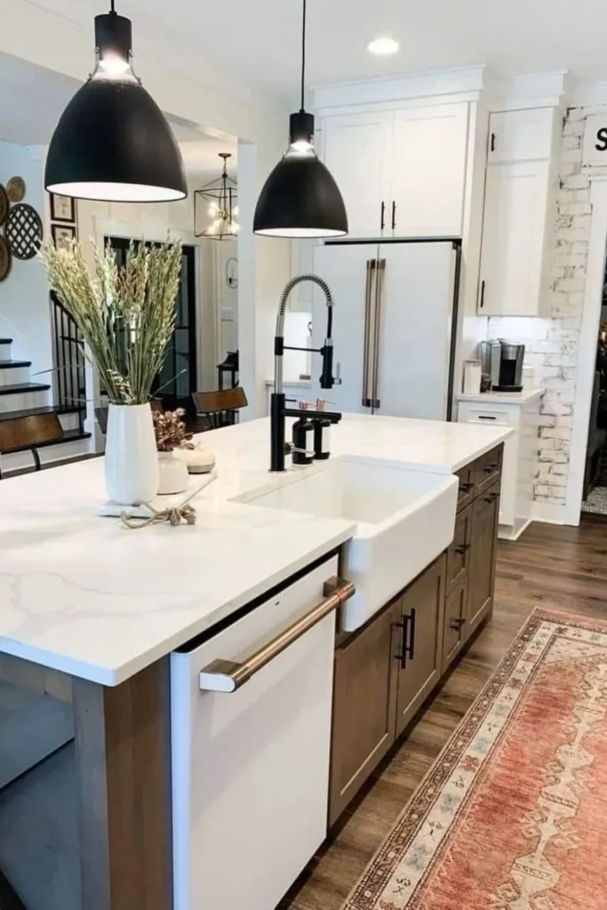 Cozinha decorada farmhouse