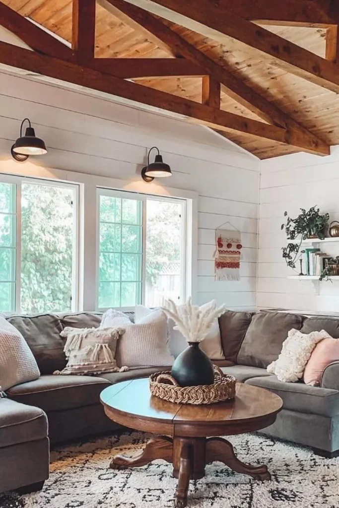 Sala de estar sofá cinza