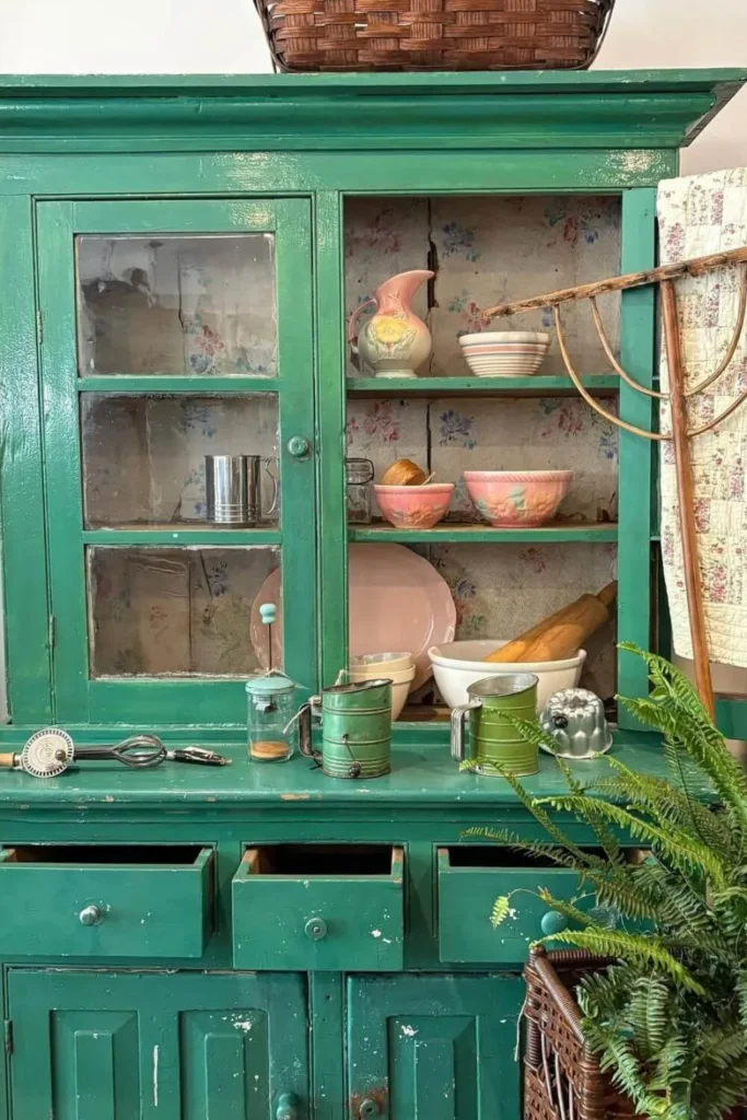 Objetos antigos decoração cottage