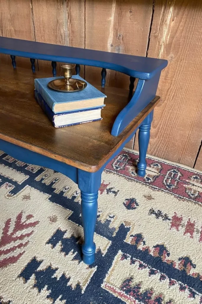 Ponto de cor azul decoração vintage