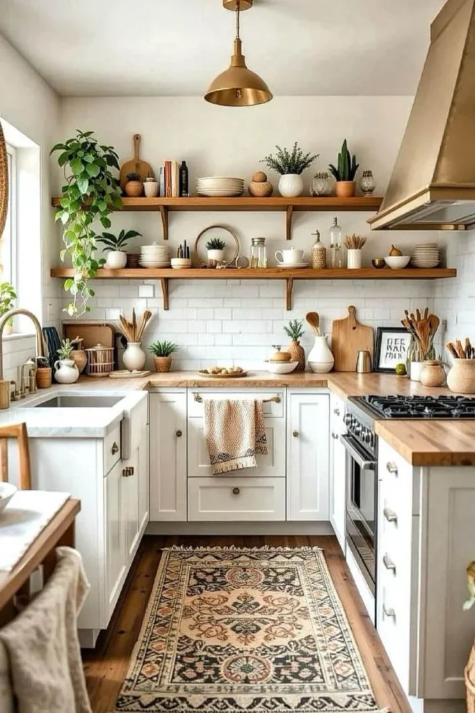 Prateleiras de madeira rustica cozinha